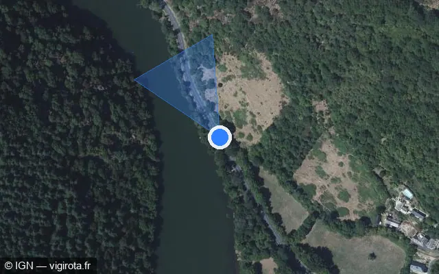 Vue satellite de l'emplacement du radar fixe à Estaing sur Route d'Entraygues / D 920