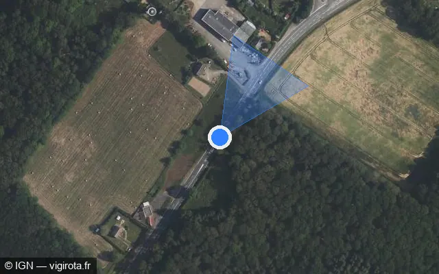 Vue satellite de l'emplacement du radar fixe à Sablons sur Huisne sur D 923