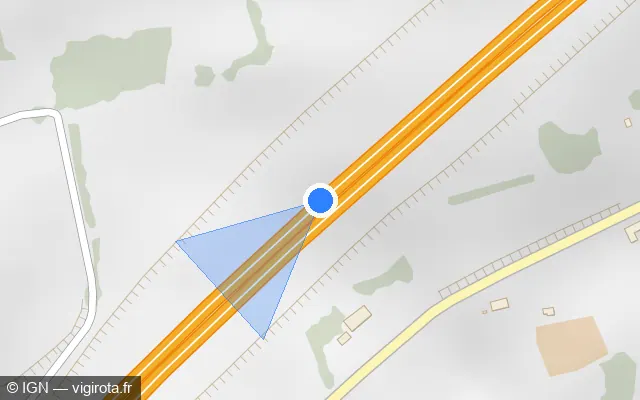 Vue plan de l'emplacement du radar fixe à Beuvrigny sur A 84 / E 03 / E 401