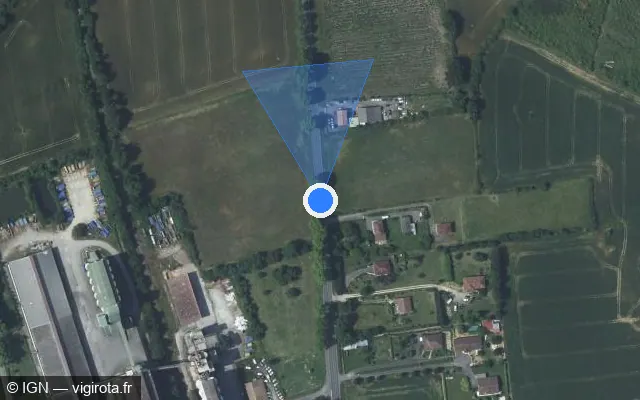 Vue satellite de l'emplacement du radar fixe à Sainte-Christie sur Route Nationale 21 / D 1021