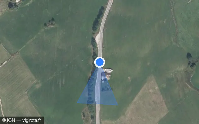 Vue satellite de l'emplacement du radar fixe à Les Rousses sur N 5