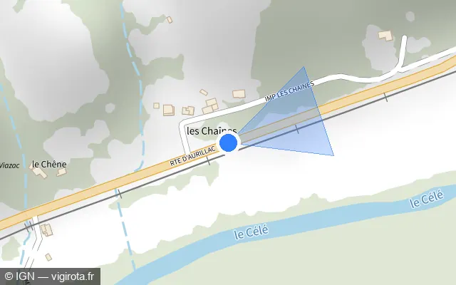 Vue plan de l'emplacement du radar fixe à Viazac sur Route d'Aurillac / D 802