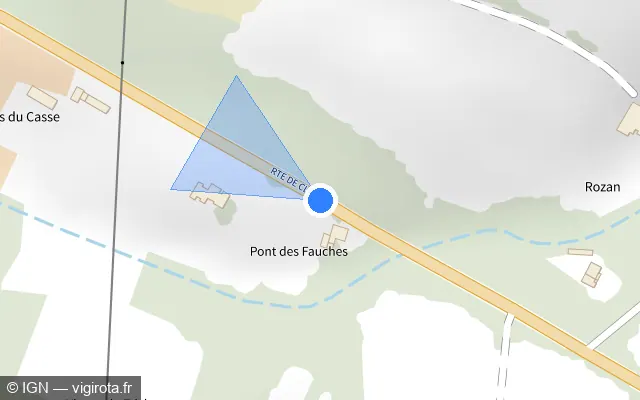Vue plan de l'emplacement du radar fixe à Tonneins sur Route de Clairac / D 911