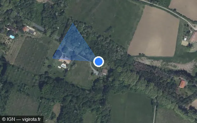Vue satellite de l'emplacement du radar fixe à Tonneins sur Route de Clairac / D 911