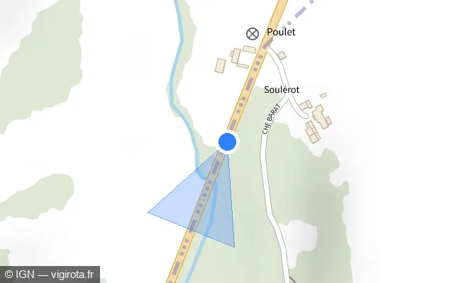 Vue plan de l'emplacement du radar fixe à Lalonquette sur Route de Bordeaux / D 834