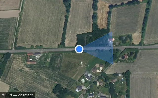 Vue satellite de l'emplacement du radar fixe à Ger sur Route de Pau / D 817