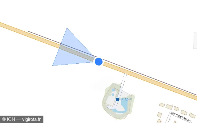 Vue plan de l'emplacement du radar fixe à Allainville sur N 191