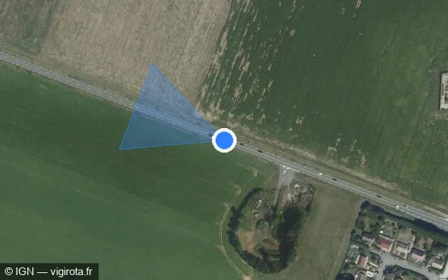Vue satellite de l'emplacement du radar fixe à Allainville sur N 191