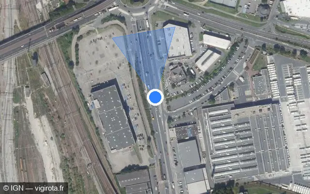 Vue satellite de l'emplacement du radar fixe à Créteil sur N 6