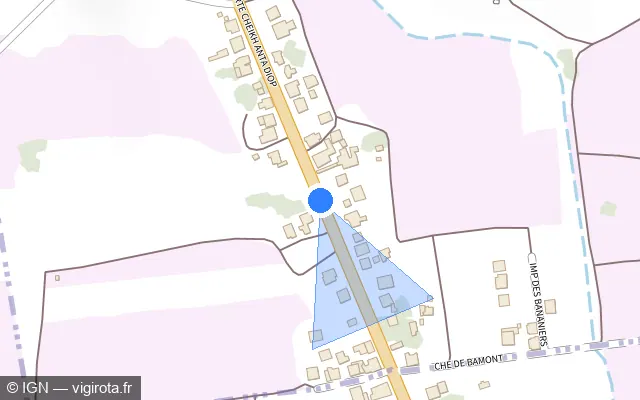 Vue plan de l'emplacement du radar fixe à Petit-Canal sur Route Cheikh Anta Diop / N 8