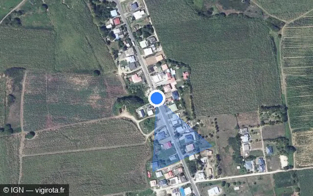 Vue satellite de l'emplacement du radar fixe à Petit-Canal sur Route Cheikh Anta Diop / N 8