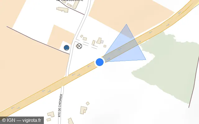 Vue plan de l'emplacement du radar fixe à Cheillé sur D 751