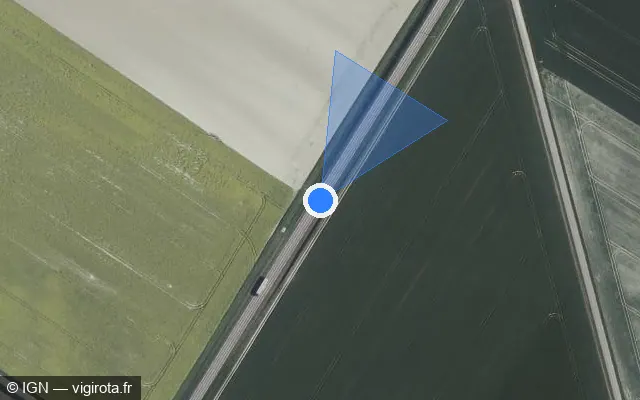 Vue satellite de l'emplacement du radar fixe à Val-d'Auzon sur D 960