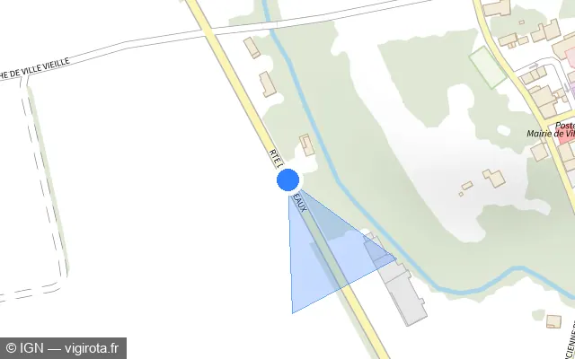 Vue plan de l'emplacement du radar fixe à Villemade sur Route de Bordeaux / D 927