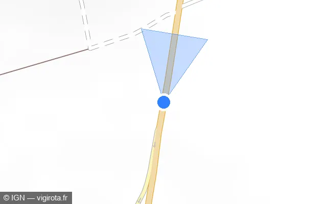 Vue plan de l'emplacement du radar fixe à Oulchy-le-Château sur D 1