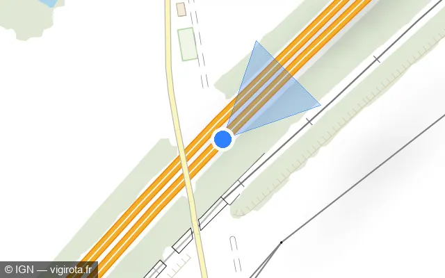 Vue plan de l'emplacement du radar fixe à Janvry sur A 10 / E 05 / E 50 / L'Aquitaine