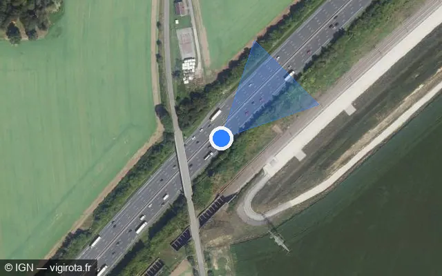 Vue satellite de l'emplacement du radar fixe à Janvry sur A 10 / E 05 / E 50 / L'Aquitaine