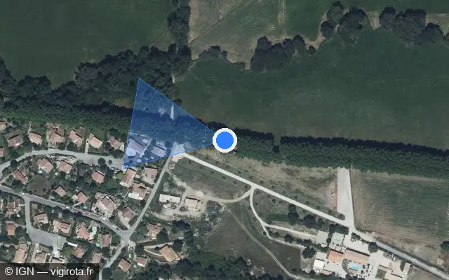 Vue satellite de l'emplacement du radar fixe à Céreste-en-Luberon sur Route de Manosque / D 4100