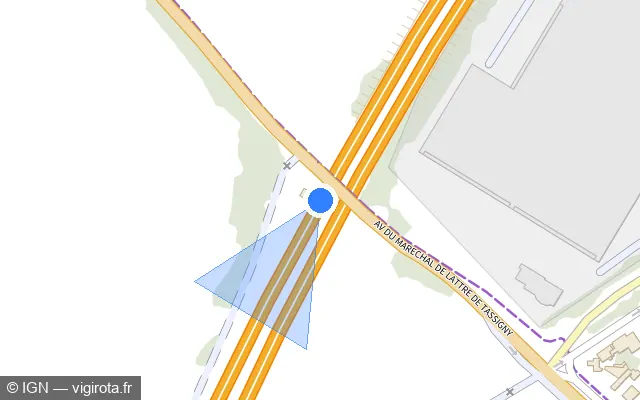 Vue plan de l'emplacement du radar fixe à Champlan sur A 10 / E 05 / E 50 / L'Aquitaine