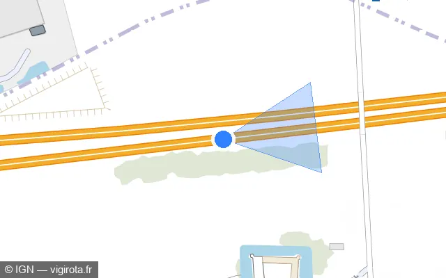 Vue plan de l'emplacement du radar fixe à Tigery sur N 104 / La Francilienne