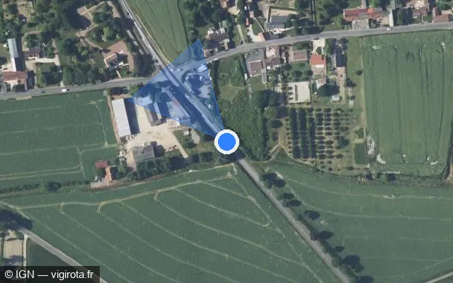 Vue satellite de l'emplacement du radar fixe à Thuré sur Route de Richelieu / D 749