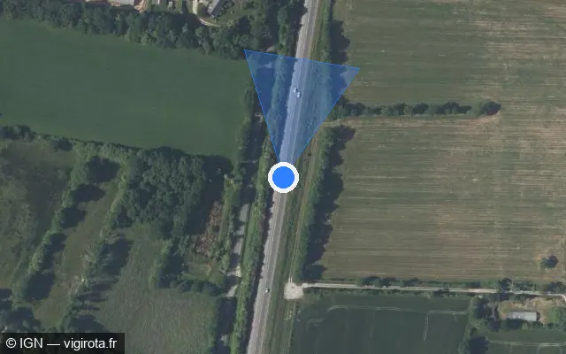 Vue satellite de l'emplacement du radar fixe à Carquefou sur D 178