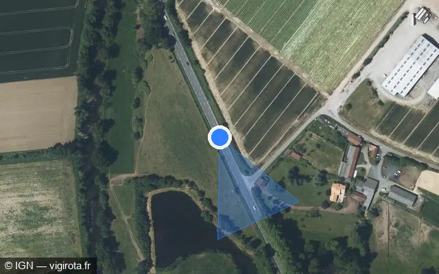 Vue satellite de l'emplacement du radar fixe à Remouillé sur D 137