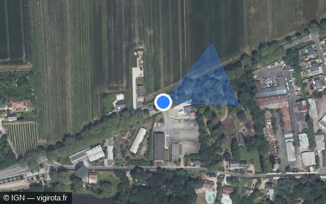 Vue satellite de l'emplacement du radar fixe à Saint-Pryvé-Saint-Mesmin sur Route de Saint-Mesmin / D 951