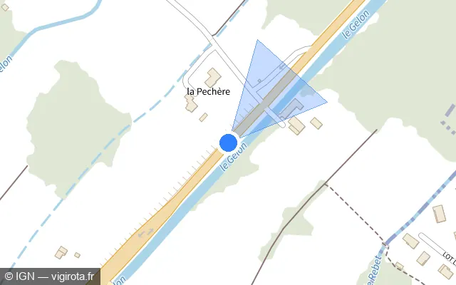 Vue plan de l'emplacement du radar fixe à Villard-Sallet sur Route du Gélon / D 925