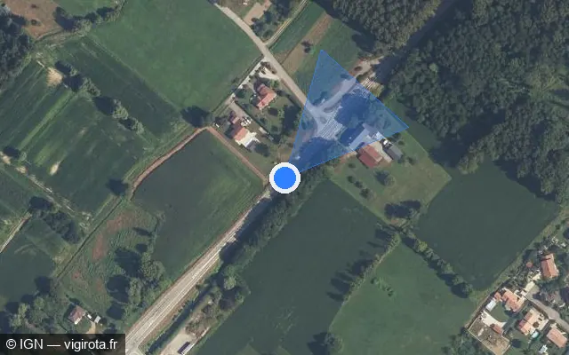Vue satellite de l'emplacement du radar fixe à Villard-Sallet sur Route du Gélon / D 925