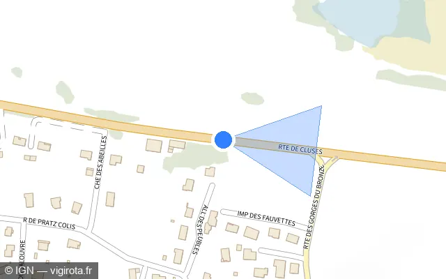 Vue plan de l'emplacement du radar fixe à Ayse sur Route de Cluses / D 19