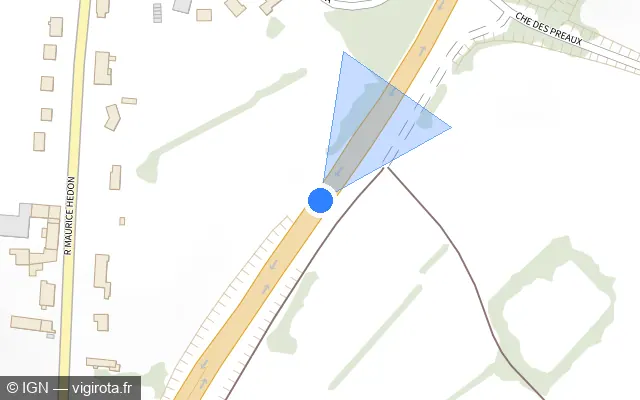 Vue plan de l'emplacement du radar fixe à Étrœungt sur N 2