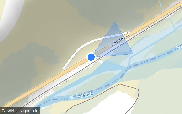 Vue plan de l'emplacement du radar fixe à Saint-Benoît sur Route d'Entrevaux / N 202