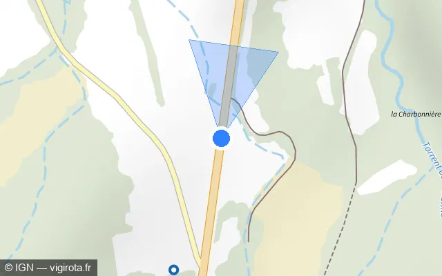 Vue plan de l'emplacement du radar fixe à Laye sur Route Napoléon / N 85