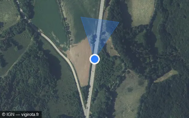 Vue satellite de l'emplacement du radar fixe à Laye sur Route Napoléon / N 85