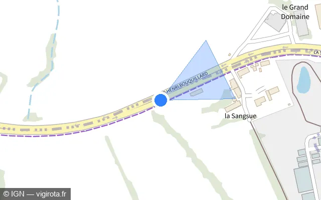 Vue plan de l'emplacement du radar fixe à Marzy sur Route de Fourchambault