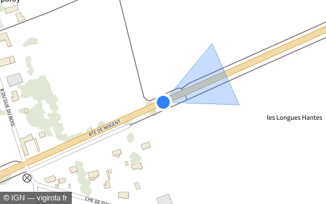 Vue plan de l'emplacement du radar fixe à La Motte-Tilly sur D 951