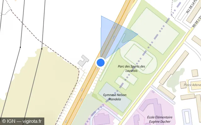 Vue plan de l'emplacement du radar fixe à Pontoise sur D 915