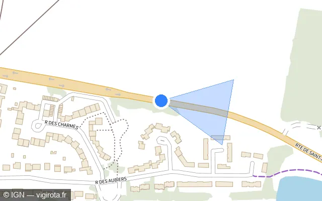 Vue plan de l'emplacement du radar fixe à Diors sur Route de Saint-Amand / D 925