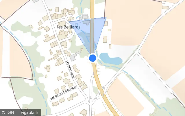 Vue plan de l'emplacement du radar fixe à Mouzillon sur D 763
