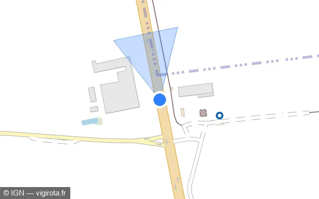 Vue plan de l'emplacement du radar fixe à Marsainvilliers sur D 921
