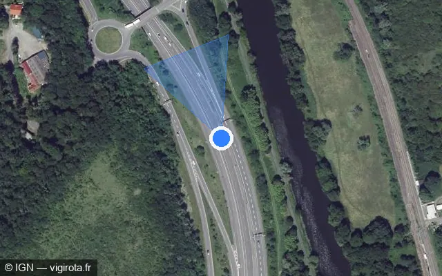 Vue satellite de l'emplacement du radar fixe à Grosbliederstroff sur D 31bis