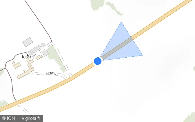 Vue plan de l'emplacement du radar fixe à Duneau sur D 323