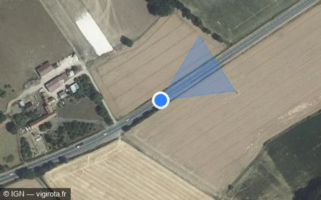 Vue satellite de l'emplacement du radar fixe à Duneau sur D 323
