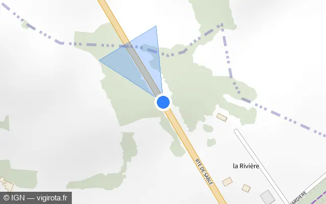 Vue plan de l'emplacement du radar fixe à Villaines-sous-Malicorne sur Route de Sablé / D 306
