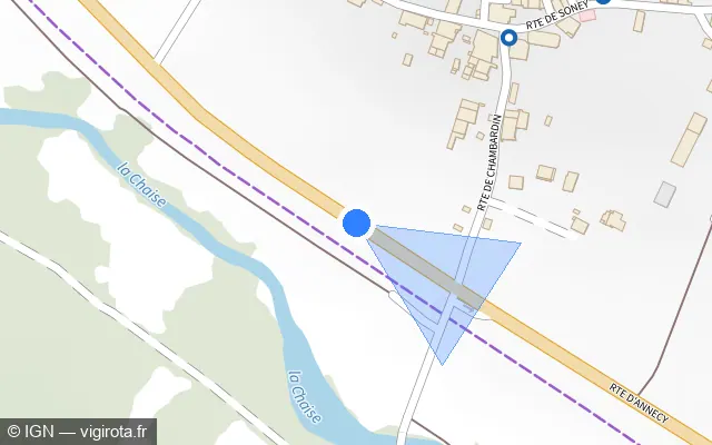 Vue plan de l'emplacement du radar fixe à Val de Chaise sur Route d'Annecy / D 1508