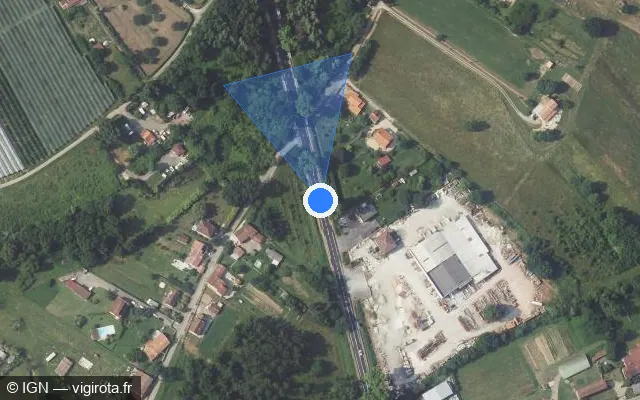 Vue satellite de l'emplacement du radar fixe à Castelsarrasin sur Route des Platanes / D 813