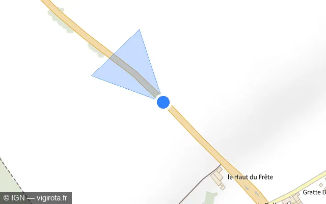 Vue plan de l'emplacement du radar fixe à Bayel sur D 396