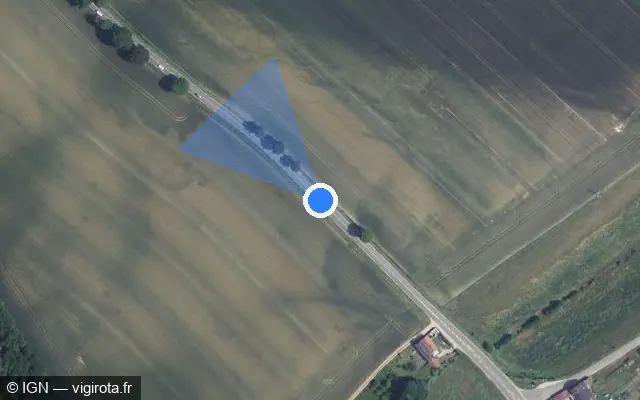 Vue satellite de l'emplacement du radar fixe à Bayel sur D 396