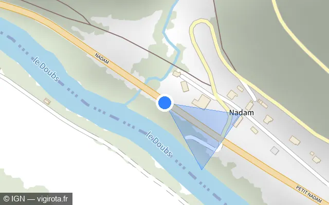 Vue plan de l'emplacement du radar fixe à Liebvillers sur D 437